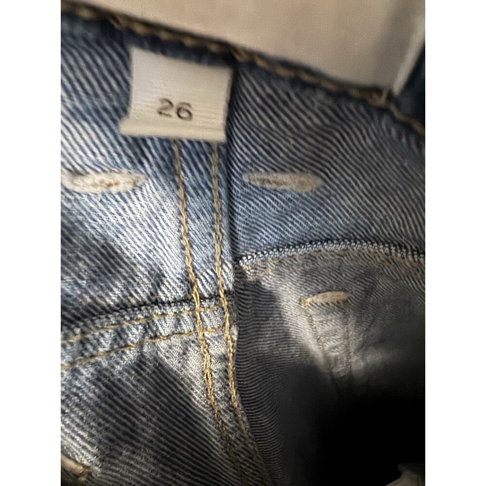 FRAME Le High N Tight High Rise Straight Blue Medium Wash Cotton Denim Jeans 26 - Picture 6 of 7